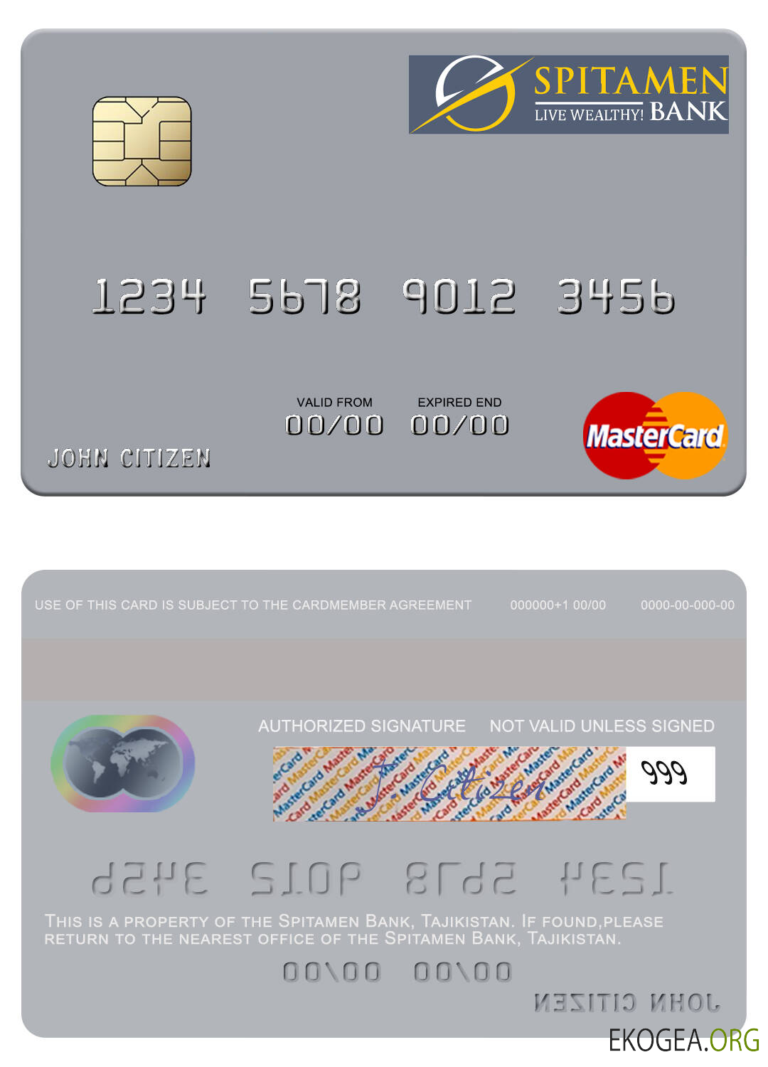 Mastercard de la Spitamen Bank du Tadjikistan